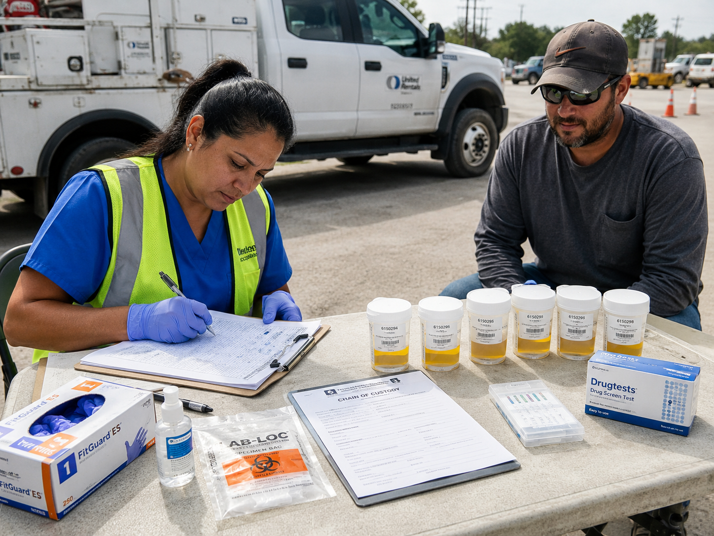 Mobile testing van for on-site collections